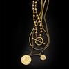 New 316L Stainless Steel Geometric Round Medal Pendant T Chain Multilayer Chain Necklace Necklace Ladies Wedding Accessories