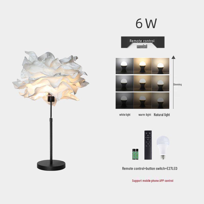 Cloud Straight Tube Floor Lamp with Paper Lampshade for Living Room, Bedroom, and Restaurant Decor.