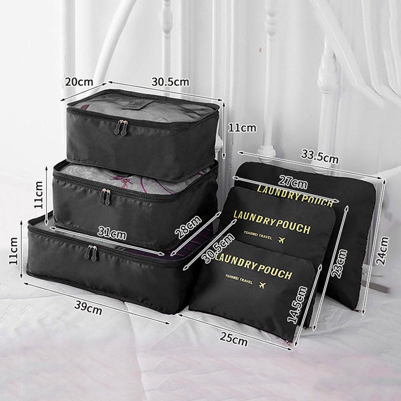 6 In 1 Travel Organizer Laundry Pouch Travel Luggage Bag Clothes Organizer Set