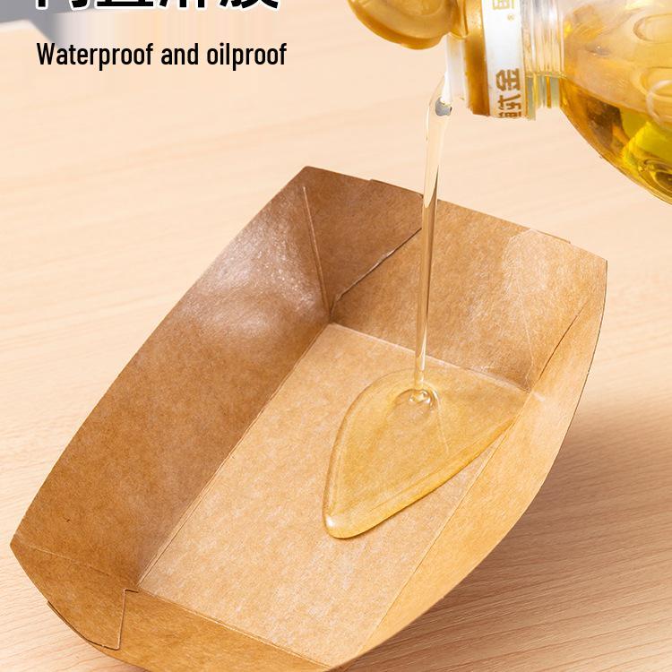 Kraft Paper Disposable Lunch Box - Rectangular Takeaway Box for Fried Chicken, Steak, BBQ, Snacks, and Meals