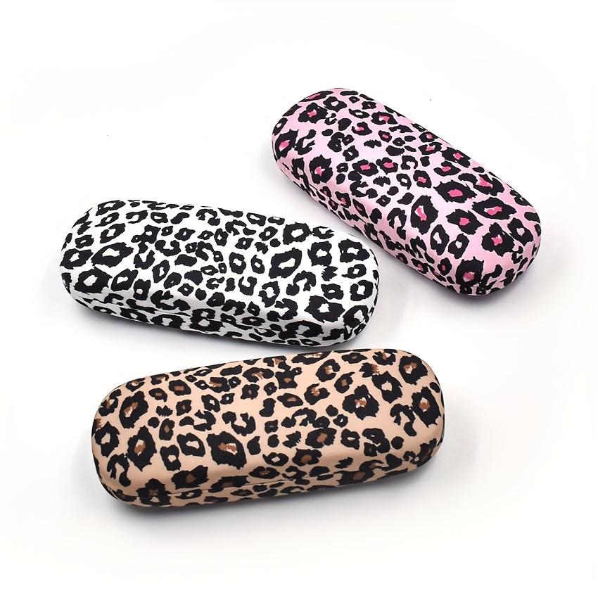 Leopard Print Hard Eyeglass Case, Protective Rigid Sunglasses Holder for Women, Fashion Travel Glasses Box,Fashion Glasses Case