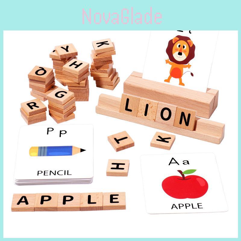 Wooden Alphabet Word Building Game Educational Toy For Early Learning