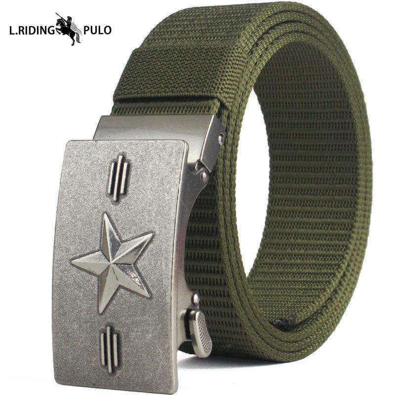 Herren Ledergürtel Zahnlose Automatikschnalle Nylon Canvas Gürtel Lässiger Bequemer Gürtel