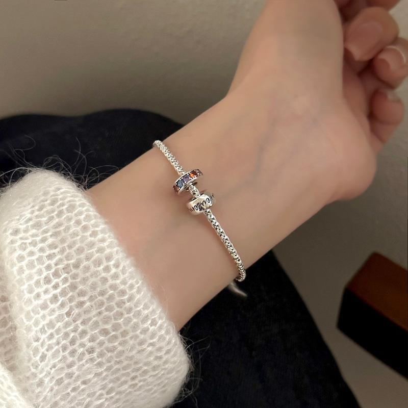 Trendy Exquisite Zircon Pendant Necklaces For Women New Design Rainbow Double Circle Chokers Snake Bone Chain Neck Jewelry Gift