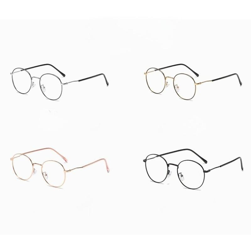 Korean Anti Radiation Eyeglasses Classical Metal Eyewear Round Fashion Retro Eyeglass for Men and Women Eyeglass Protection