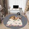 1pc Floral Hearts Dachshund Office Round Area Rug, Under Office Chairs Bedroom Living Room Home Decor, Room Deco, Available In Various Sizes L1121058