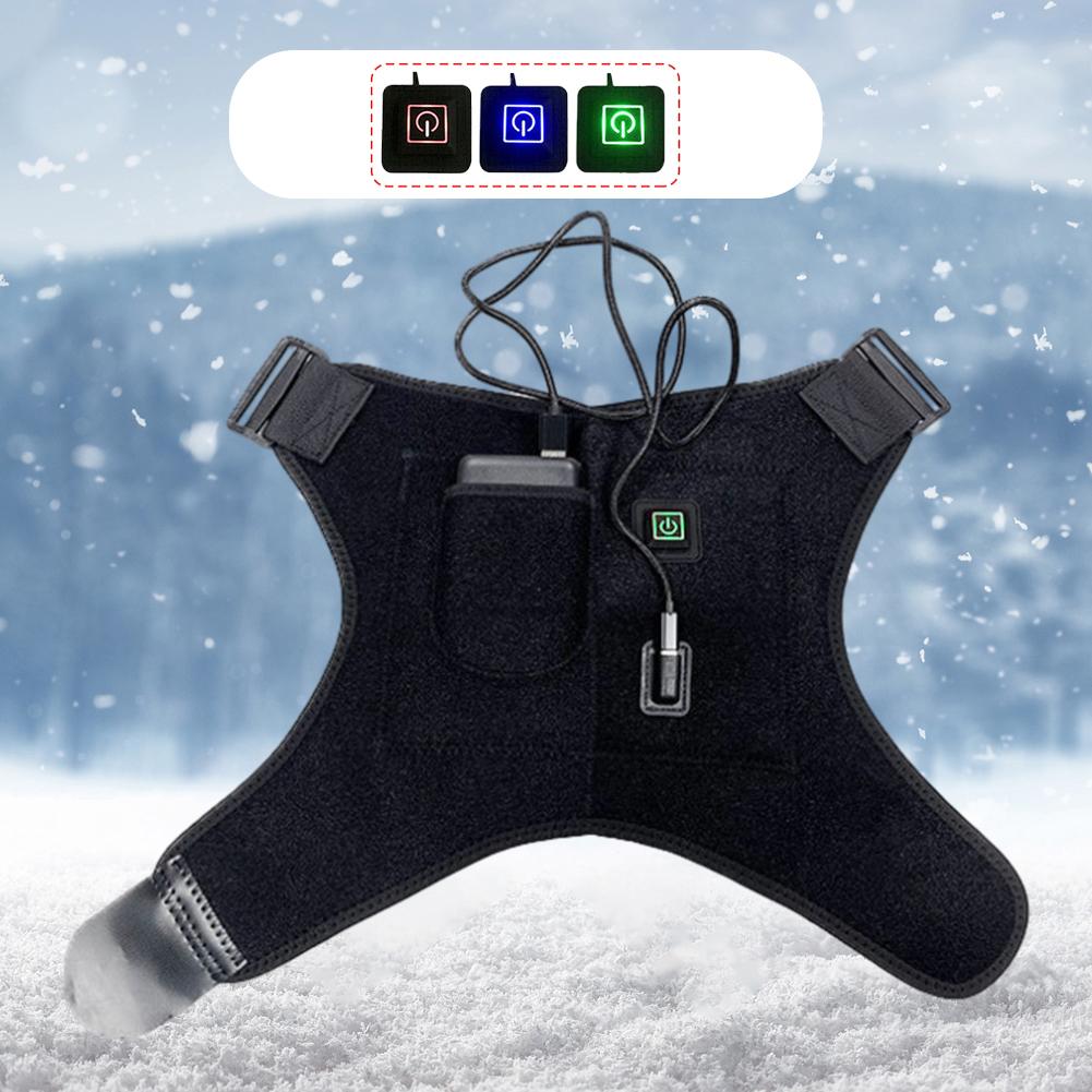 Unisex Electric Rotator Cuff Support 3 Heat Settings Electric Neoprene Shoulder Strap Warm with String Bag for Frozen Shoulder