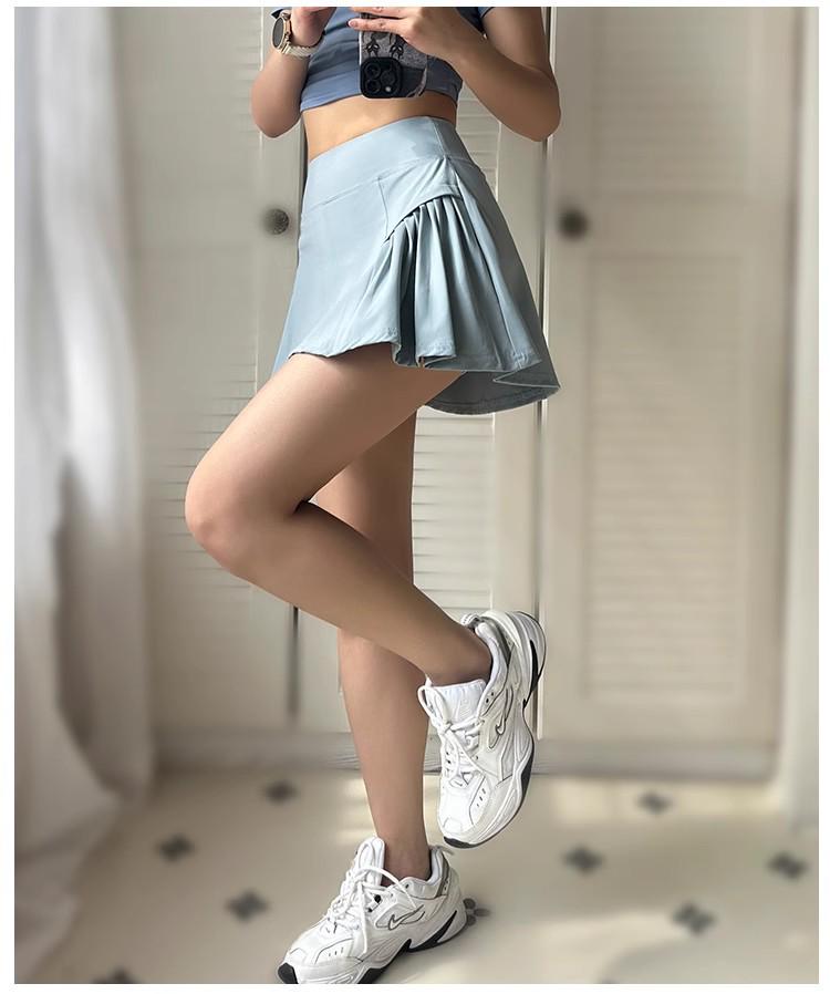 Sportovní sukně A-linie s vysokým pasem, rychleschnoucí, pro badminton, běh, tenis a fitness