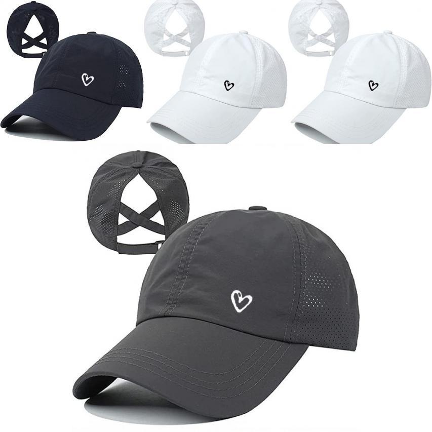 Sun Womens Stylish Hat Love Print Thin Breathable Summer Outdoor Baseball Hat