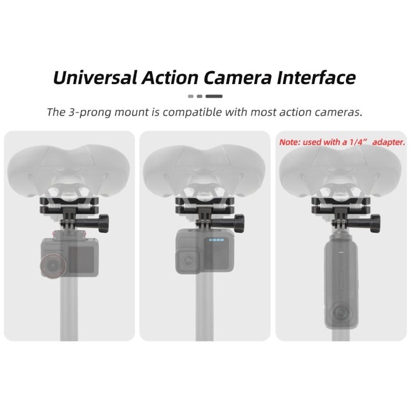 Action Camera Seats Bracket High Strength Aluminum Easy Installation for Action Camera On Bicycles