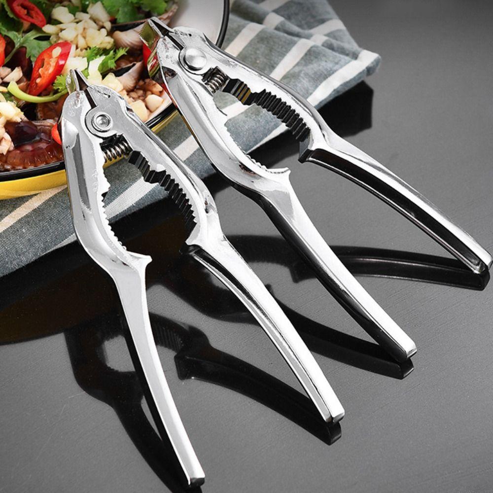 

Professional Zinc Zinc Zinc Alloy Clam Opener With Spring Walnut Clip Shellfish Opener Seafood