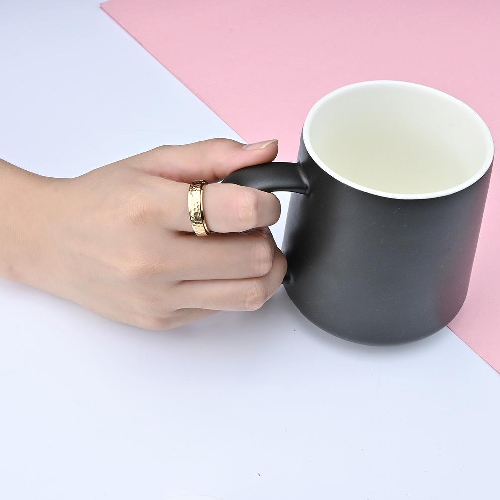 New Titanium Steel Rotating Ring Has Irregular Hand Hammered Patterns