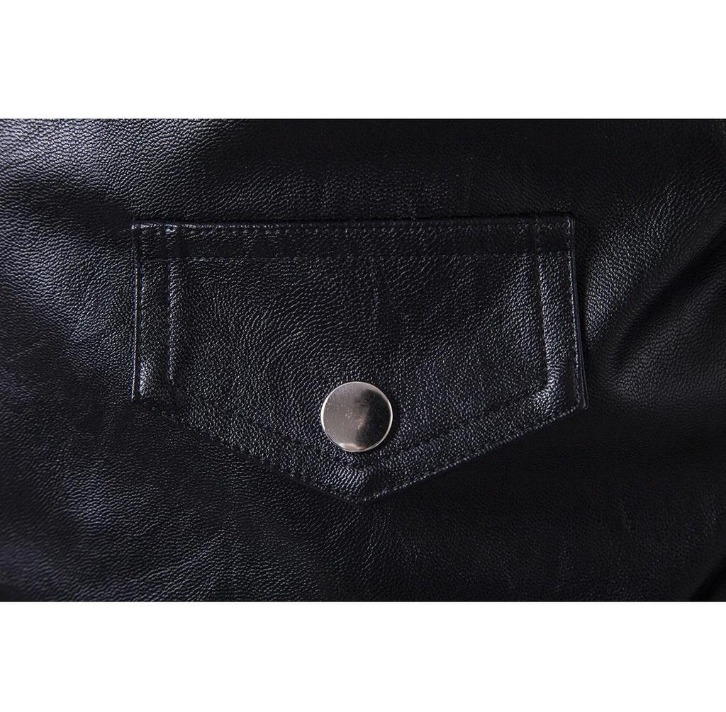 Jachetă de piele pentru bărbați la modă+punk europeană Calipi Jachetă de piele pentru motocicletă Jachetă de piele Harley cu montare subțire+D101