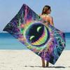 Psychedelic Eclipse Cosmic Beach Towel Patterned Sunscreen And Windproof Suitable For Swimming Pool Camping Travel