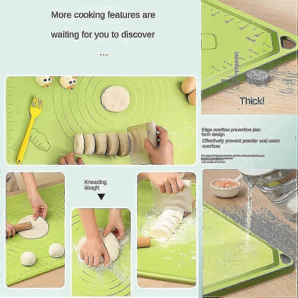 Silicone Mat Dough Bread Baking Mat Kitchen Large with Dough Cutter & Rolling Pin Pack of 3