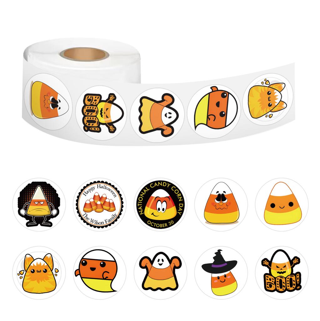500 Stickers/roll Candy Corn Creative Roll Tape DIY Decorative Guitar Notebook Hand Tent Tape