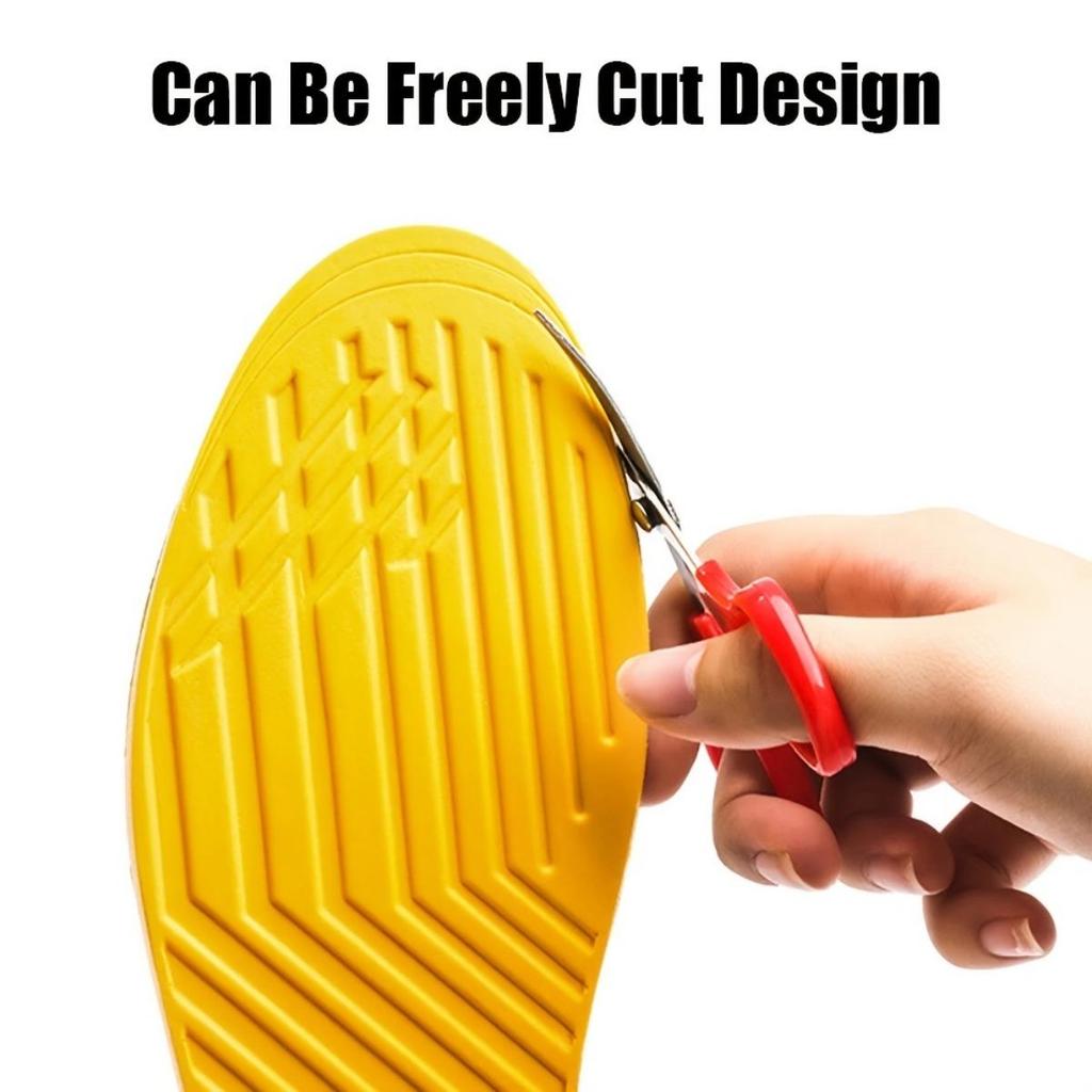 One Pair of O-shaped Leg Correction Insoles for Adults - Shock-absorbing and Breathable Plug-in Design, with Yellow Accents and Textured Surface