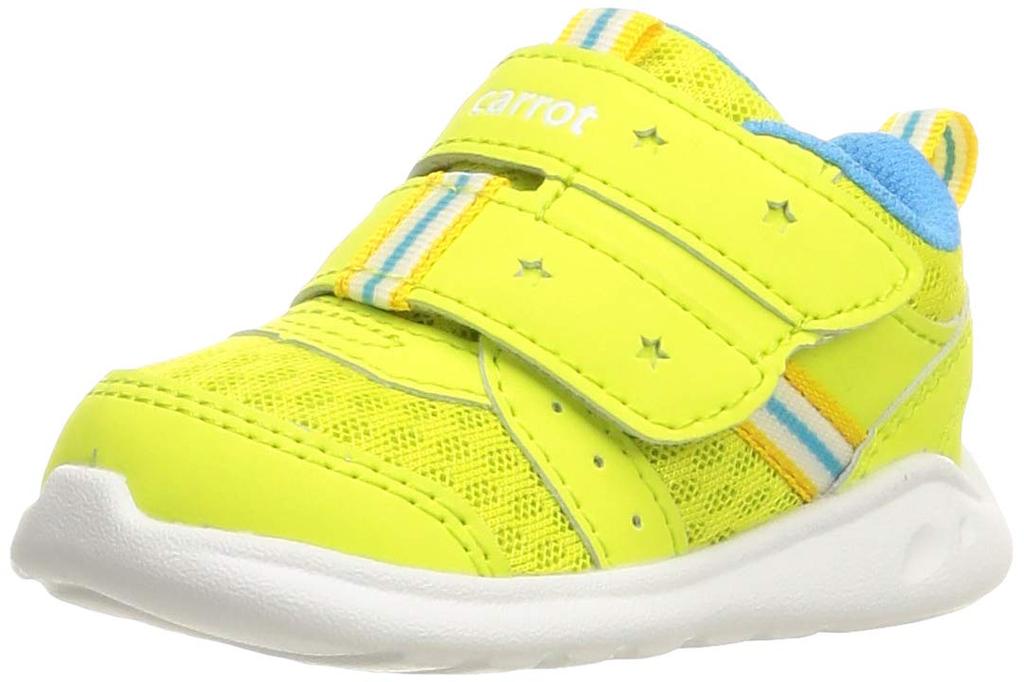 Carrot Baby Athletic for Boys and Sizes CR 2E Shoes, Sneakers, Shoes, Quick-Drying, Girls, 12-14.5cm, B127, Lime, 12.0 Cm,