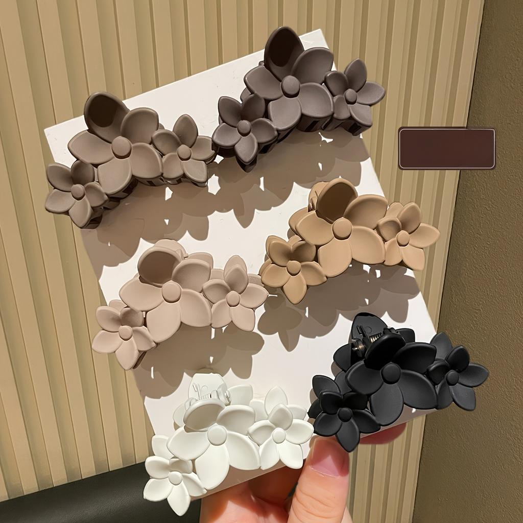 Dámský stylový vícebarevný jednoduchý středně velký květinový skřipec, vhodný pro každodenní nošení, módní vlasový doplněk jako dárek