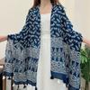 Breathable Lovely Floral Polyester Soft Scarf Boho Chic Tassel Shawl Women Perfect for Travel & Casual Muslim Hijab 180*90Cm
