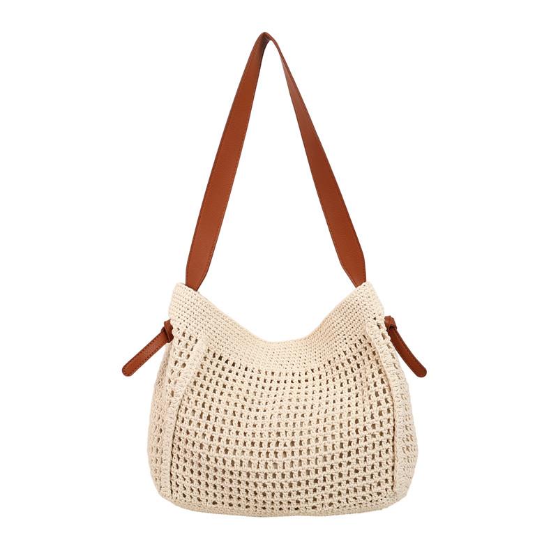 

2026 New Ladies Large Capacity Summer Straw Bag, Fashion Simple Trend Ladies Beach Bag, Travel Daily Shoulder Bag бежевий
