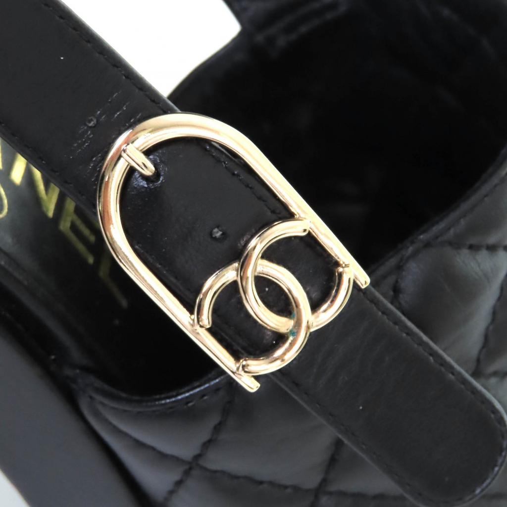 Chanel Sandals COCO Mark Matelasse With Strap Leather Sandals 24P G45567 Used