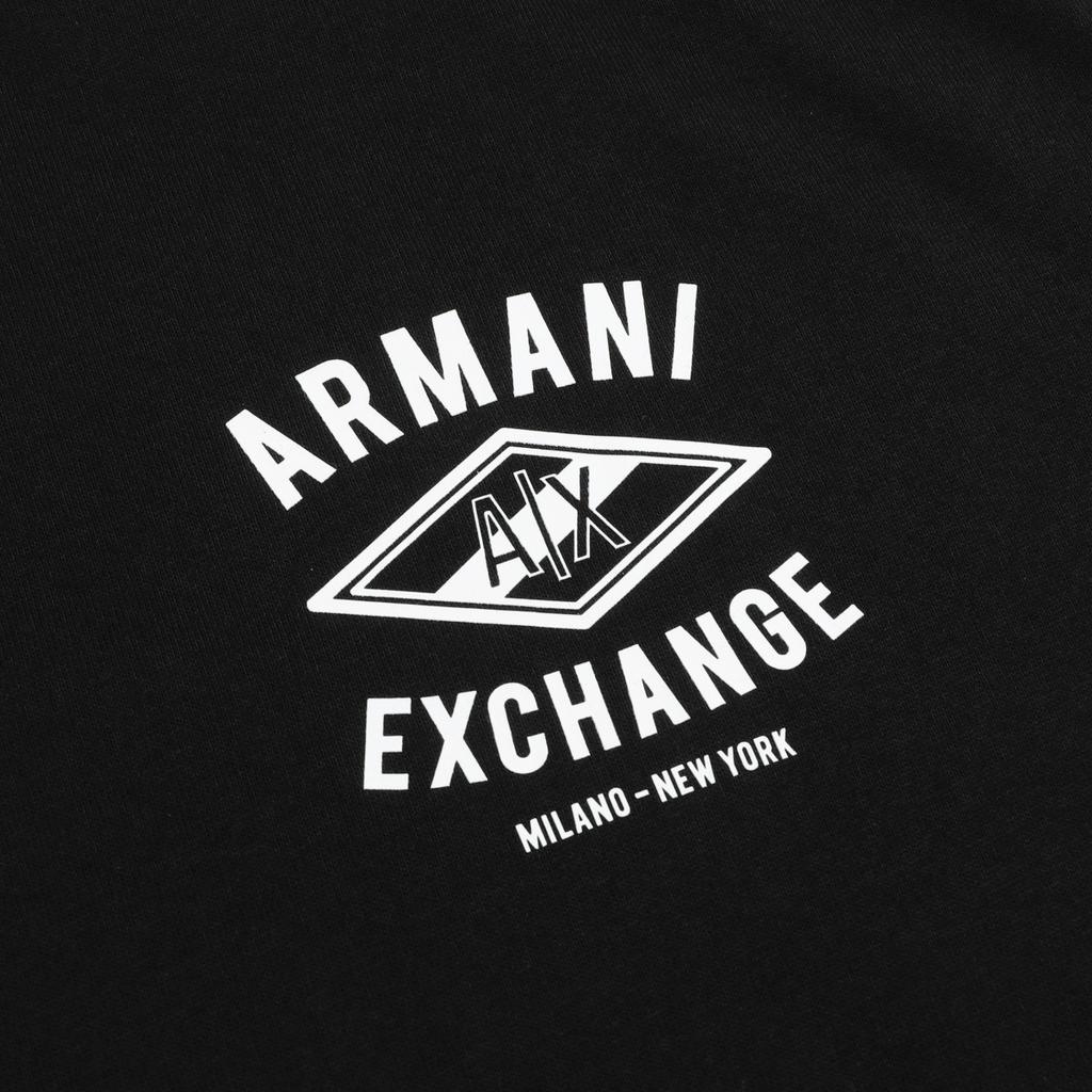 Armani Exchange SS25 Logo Print Crew Neck Short Sleeve T-Shirt Men Tops Black XM000550-AF10362-UC001