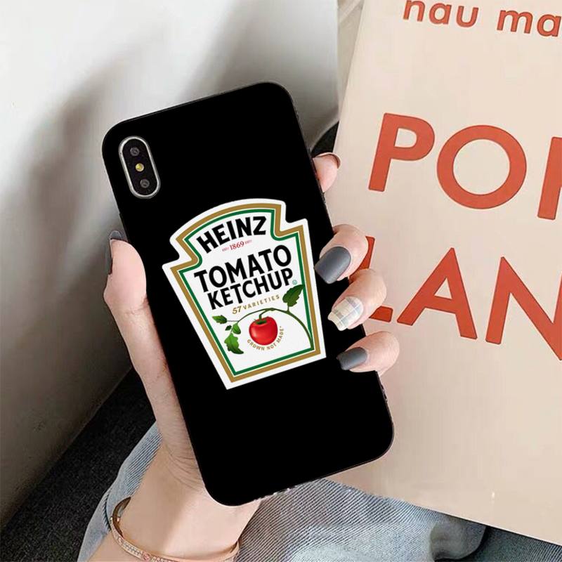 MaiYaCa Cute Ins Heinz Tomato Ketchup Mustard Phone Cases for iPhone 11 12 Pro XS MAX 8 7 6 6S Plus X 5S SE 2020 XR Cover