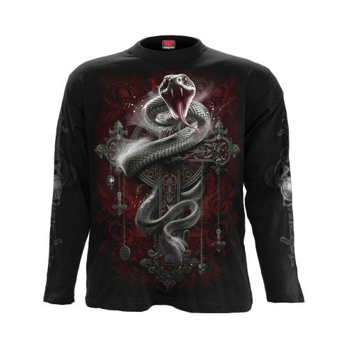 Spiral Direct Unisex Adult Gothic Serpent Back & Sleeve Print Long-Sleeved T-Shirt