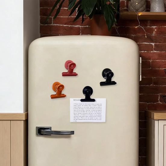 Metal Clip Refrigerator Magnet Heavy Duty Strong Magnetic Clip Memo Note Holder Fridge Magnet Home Kitchen Office Whiteboard Locker Accessories