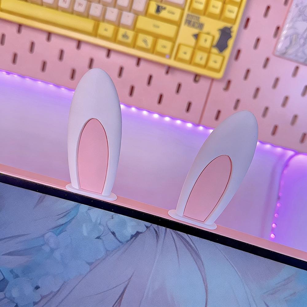 

Cute Display Decoration Rabbit Ears E-sports Room Display Decoration Accessories Pink White Personalized Rabbit Ears Ornaments рожевий