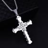 Men's Multi-layer Three-color Diamond Inlaid Cross Necklace