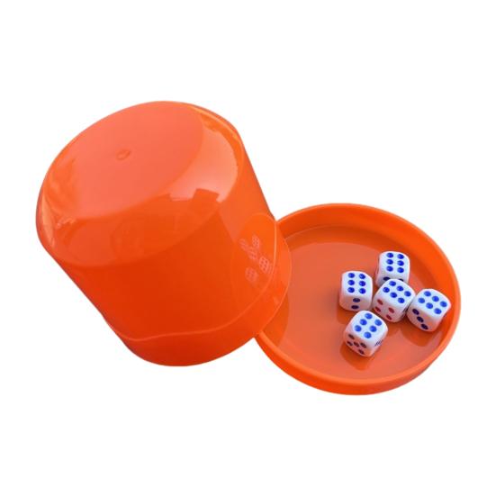 1 Set Dice Cup with Base 5 Dot Dice Heavy Duty Manual Shaker Cup Adults Family Night Bar Party Gambling Drinking Board Game Casino Equipment