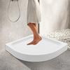 White Fan Shape Shower Base, Non-Slip Bathroom Floor Tray, 85x85cm Modern Design, Easy to Install & Clean, 260kg Weight Capacity