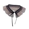 Women Elegant Dots Sheer Organza Mesh Ruffled False Collar Detachable Shawl Scarf Capelet for Sweater Dresses