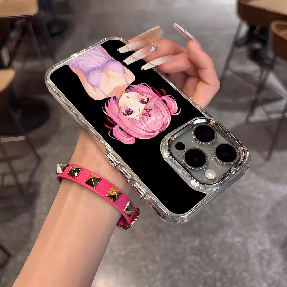Cartoon Character Natsuki Phone Case For IPhone 17 Air 16 15 14 13 12 11 Pro Pro Max Plus Transparent Soft Cover