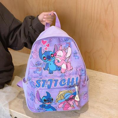 Roztomilý dětský batoh Stitch s kresleným motivem do školky, lehký a trendy dvouramenný batoh pro děti ve věku 3-5 let