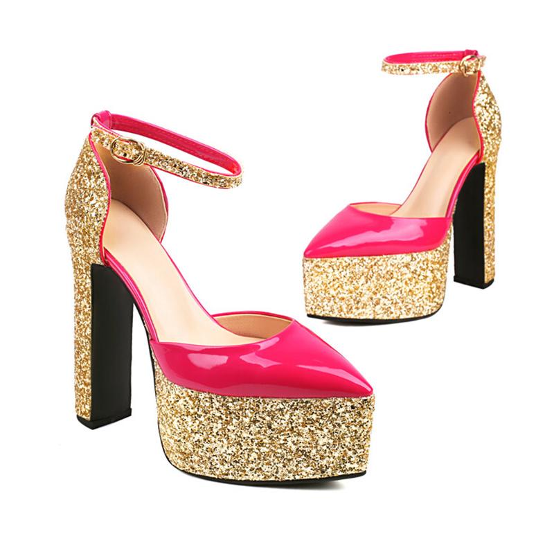 Brand Design Shiny Silver Red Women 'S Sandals New Sexy 15 .5cm High Heel Bridal Wedding Party Nightclub Women Shoes Size 43