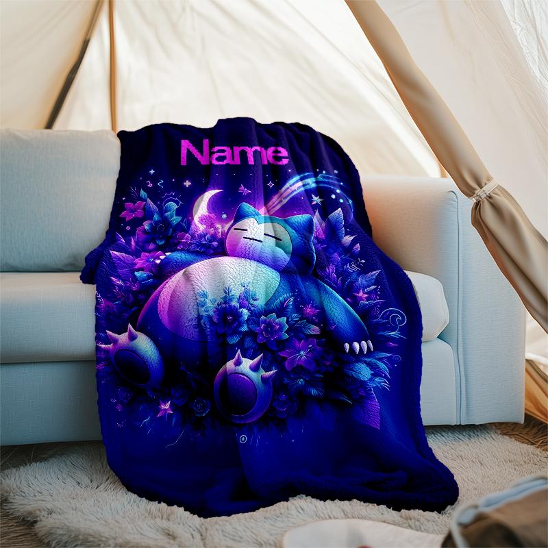 Personalized Custom Name Blanket - Pokémon Print Design,Blanket for Sofa,Bed,Travel,Camping - Soft and Warm, Great Gift