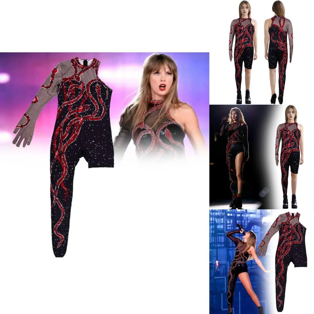 Elegante Fantasia de Palco Inspirada em Taylor Swift Para Mulheres em Mistura de Poliéster