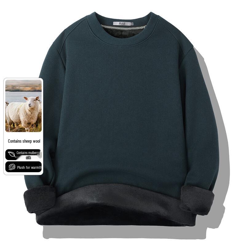 SNOWFLYING Men s Thick Lined Round Neck Pullover Sweater XL