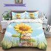 Watercolor Sunflower Pattern Bedding Quilt Set  Home Decoration  Gift (1 * duvet cover + 2 * pillowcase  without core)