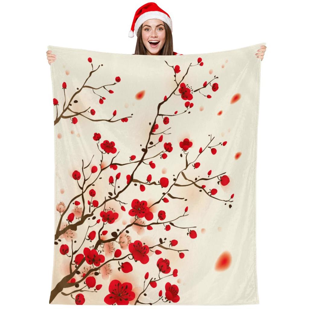 Pink Cherry Blossom Blanket Flower Flower Blanket Ladies Flannel Bed Sofa Soft Nap Blanket