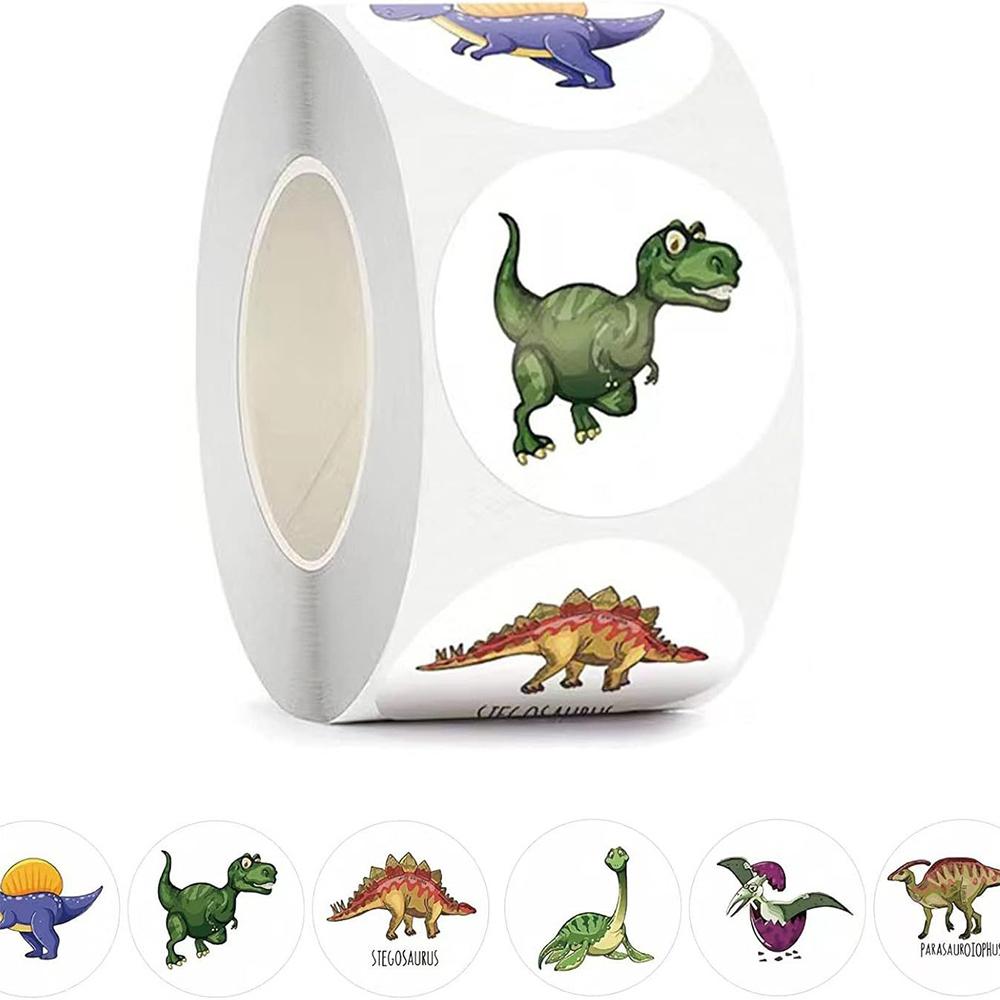 500pcs/Roll Dinosaur Cartoon Stickers Cool Animal Decals DIY Guitar Luggage Scrapbook Waterproof Graffiti Seal Label Sticker Toy