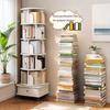 Libreria Rotante a 6 Piani, Scaffale Rotondo a 360 Gradi, Ruote e Cassetto, Scaffale Salvaspazio per Stanze Piccole – Ideale per Camera da Letto, Soggiorno, Casa, Ufficio