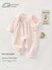 Class A Soft Velvet Baby Romper with Delicate Embroidery - Long Sleeve, All-Season Onesie for Crawling