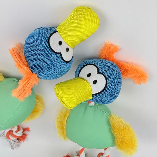 Soft Squeaky Dog Toy for Small Medium Large Dogs Stuffed Cartoon Duck Shape Dog Chew Toy Interactive Tug Toy for Indoor Play