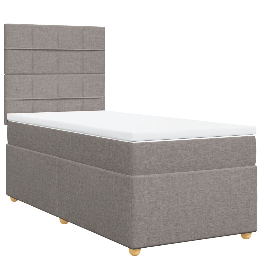 Box Spring Bed with Mattress Taupe 80x200 cm Fabric
