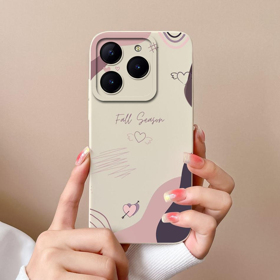 Etui na telefon Realme C63 C61 Pokrowiec z tyłu Serce Motyl Dla Oppo Realme C 61 C 63 Miękki Płynny Silikon Ochrona Aparatu Fundas