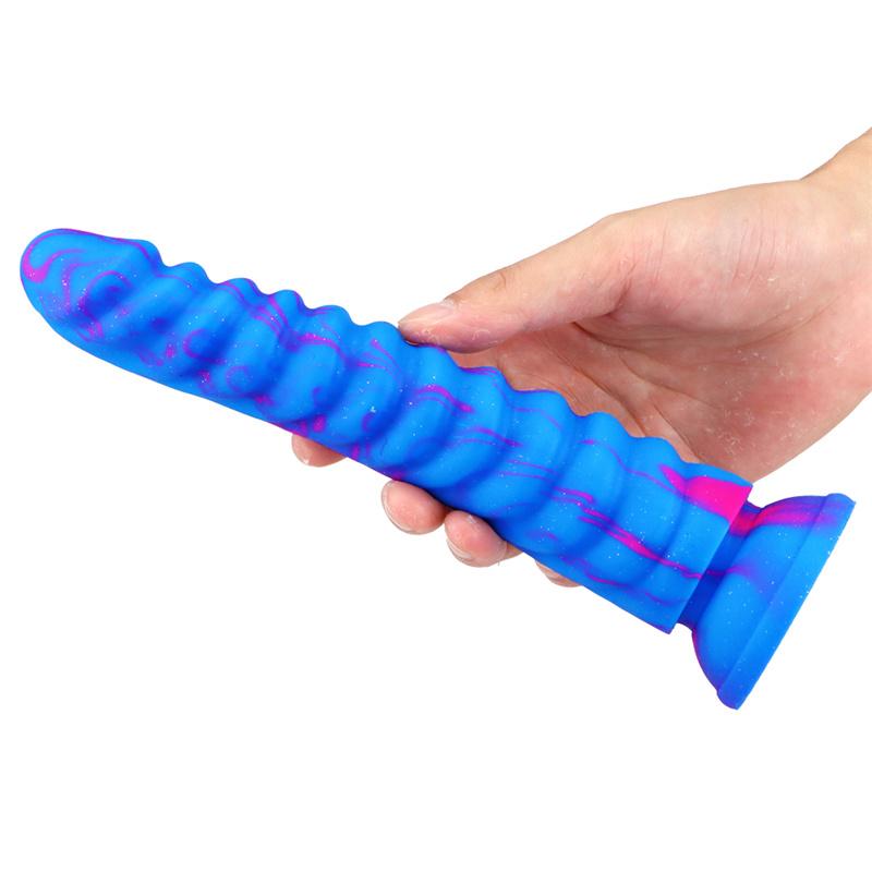 Dragon Scale Mixed Color Mini Simulation Penis Double Layer Liquid Silicone Giant Super Thick Female Sex Toys